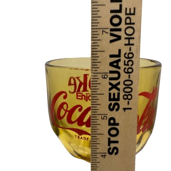 Vtg Coca Cola COKE Goblet Amber Heavy Stemmed Schooner Drinking Glass Drinkware - Picture 9 of 13